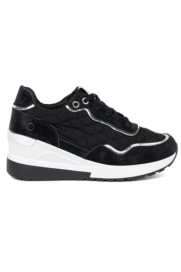 schZuarze Farbe Sneakers Stilvollllschuhe auf einem Keil 2