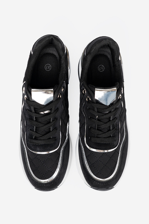 schZuarze Farbe Sneakers Stilvollllschuhe auf einem Keil