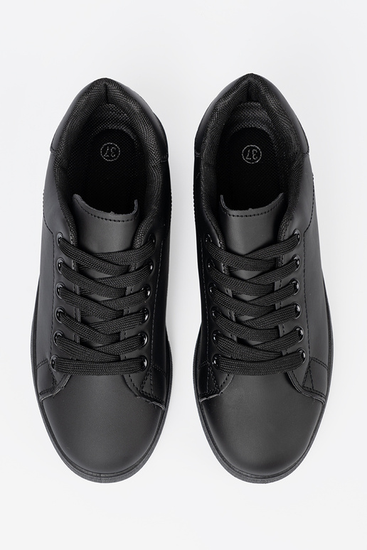 schZuarze Farbe Sneakers Stilvollllschuhe z matoZuym Zuykończeniem i Schnürsenkelm