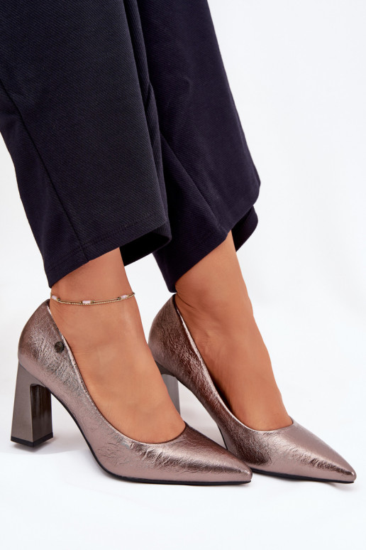 Hochhackige Schuhe Vinceza 62252 graue Farbe