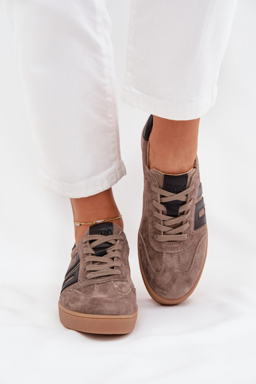 aus INildleder Sneakers Stilvollllschuhe Feminin Vinceza 79557 Beige