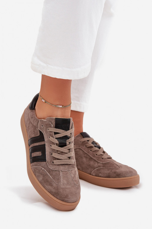 aus INildleder Sneakers Stilvollllschuhe Feminin Vinceza 79557 Beige