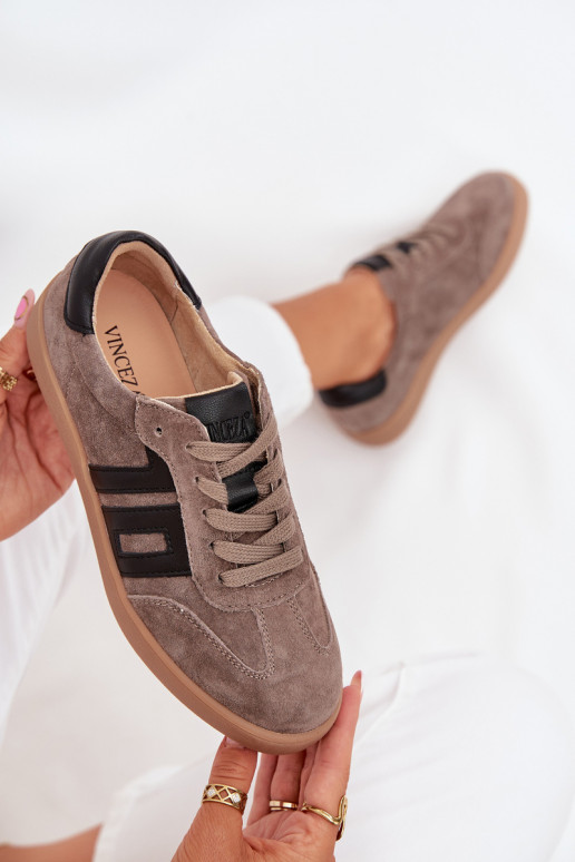 aus INildleder Sneakers Stilvollllschuhe Feminin Vinceza 79557 Beige