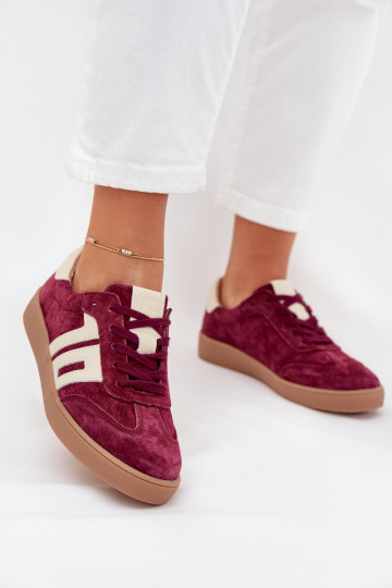 Wildleder Damen-Sneaker im sportlichen Stil „Vinceza 79557" in bordeaux
