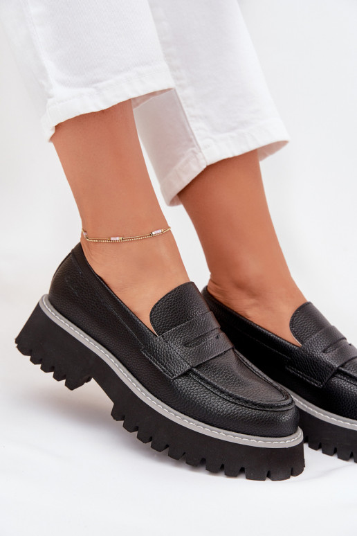 Plateau-Mokassins für Damen Und flache Absätze Big Star NN274049 schZuarze Farbe