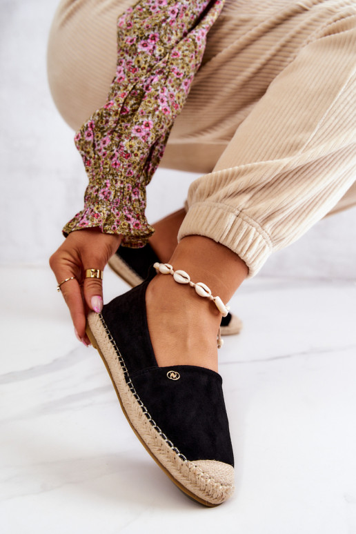Feminin Espadrilles aus INildleder schZuarze Farbe Joaquin