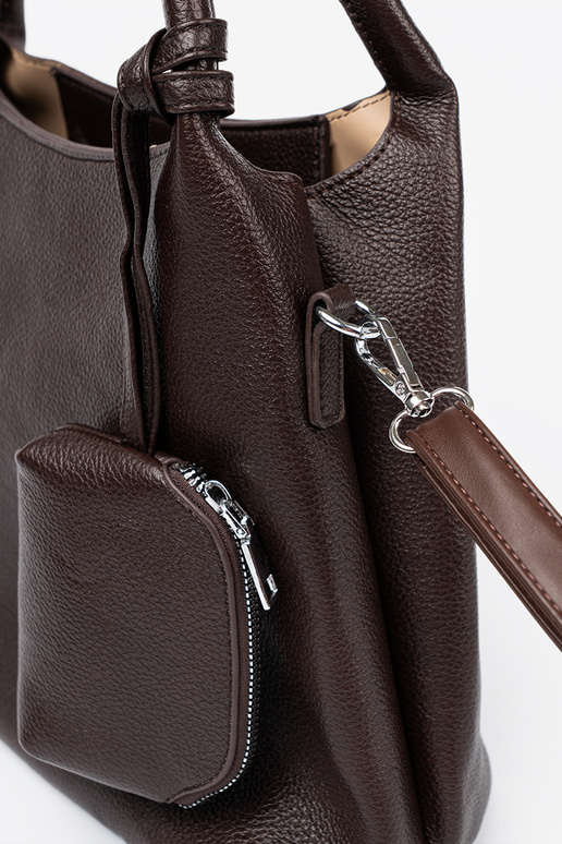 Elegant Braun Handtasche z kosmetyczką Zu środku