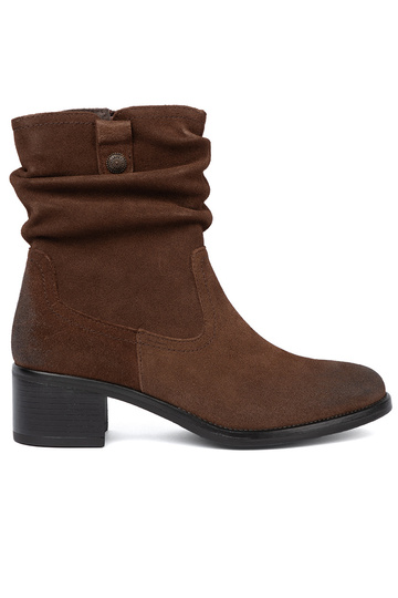 braune Farbe Haut Schuhe mit gerüschtem Oberteil Sergio Leone 2