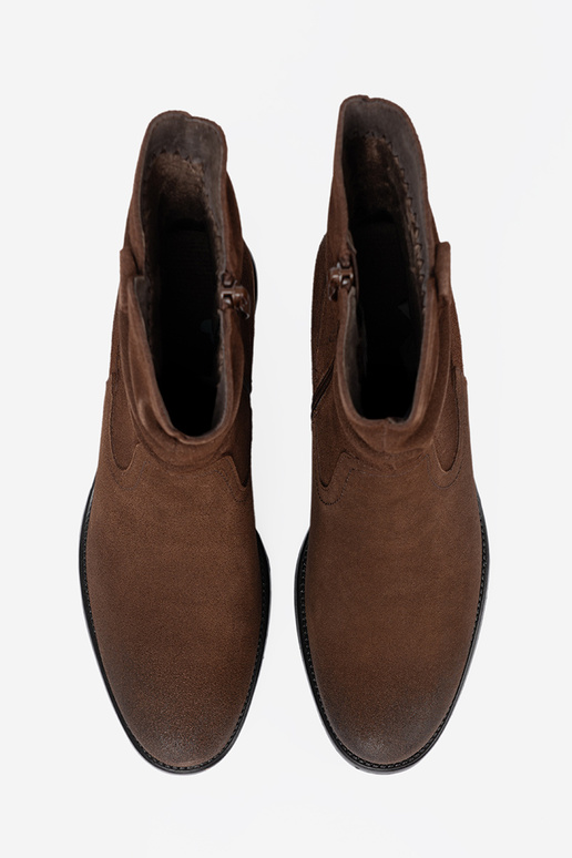 braune Farbe Haut Schuhe mit gerüschtem Oberteil Sergio Leone