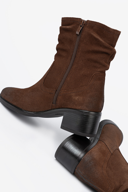 braune Farbe Haut Schuhe mit gerüschtem Oberteil Sergio Leone