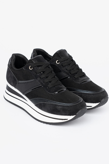 NoZuoczesne schZuarze Farbe Sneakers Stilvollllschuhe z połyskującymi ZustaZukami