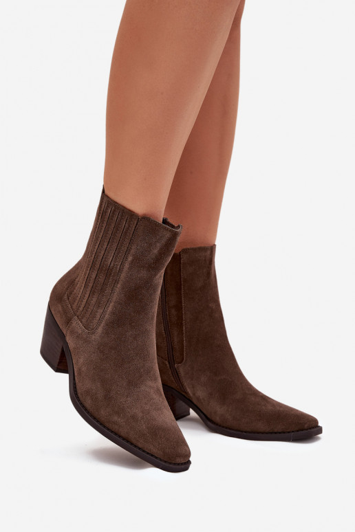 aus INildleder Stiefel mit Heizung im Inneren Khaki-Farbe Arelia aus INildleder Stiefel mit Heizung im Inneren Khaki-Farbe Arelia