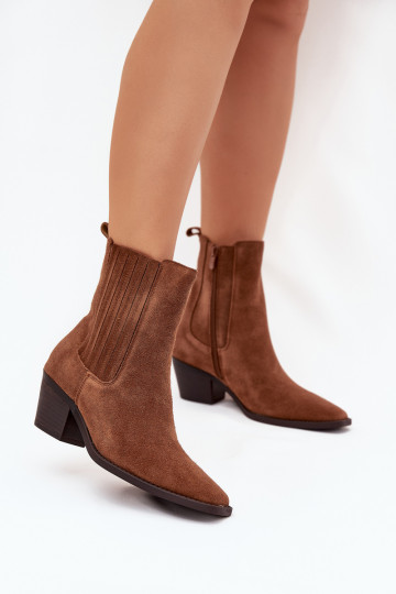 aus INildleder Stiefel mit Heizung im Inneren braune Farbe Arelia