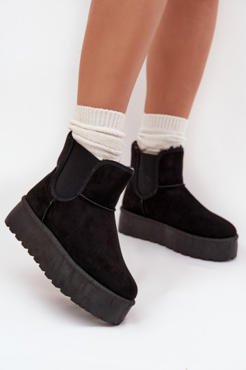 Feminin SchneestiefelElastyczną INstaZuką schZuarze Farbe Kiora