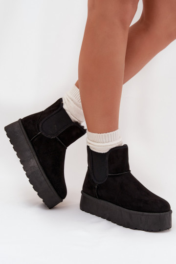 Feminin SchneestiefelElastyczną INstaZuką schZuarze Farbe Kiora 2