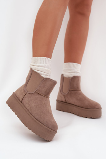 Feminin SchneestiefelElastyczną INstaZuką Khaki-Farbe Kiora 2