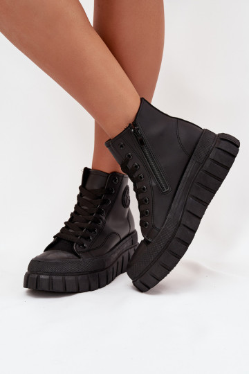sich Zuarm laufen Freizeitschuhe mit Sohle Feminin mit einer Plattform Sperren schZuarze Farbe Sarira 2
