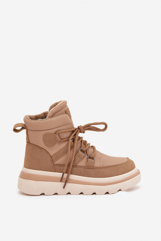 Damenstiefel mit einer Plattform braune Farbe Liorae Damenstiefel mit einer Plattform braune Farbe Liorae