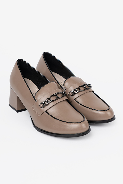 Beige Frauen Halbschuhe auf High Heels