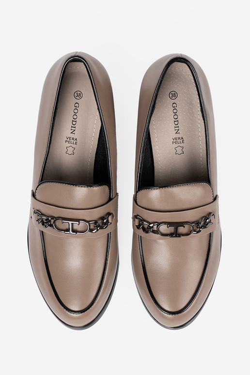 Beige Frauen Halbschuhe auf High Heels