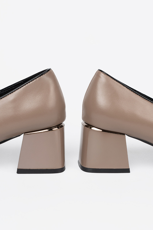 Beige Frauen Halbschuhe auf High Heels