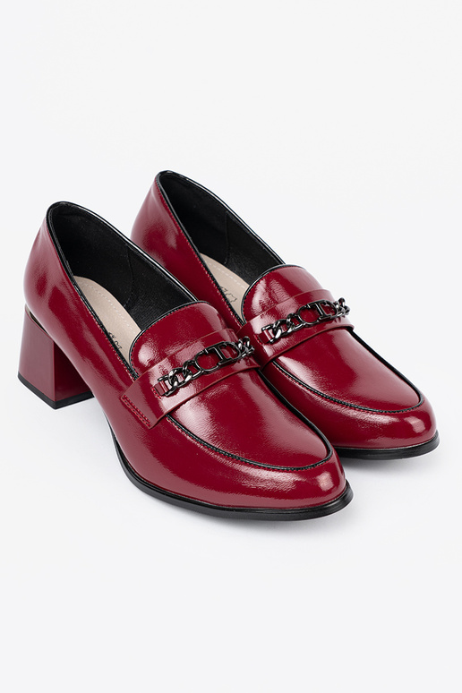 Burgund Frauen Halbschuhe auf High Heels