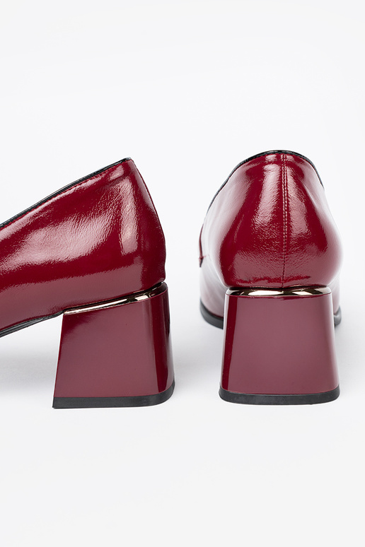 Burgund Frauen Halbschuhe auf High Heels