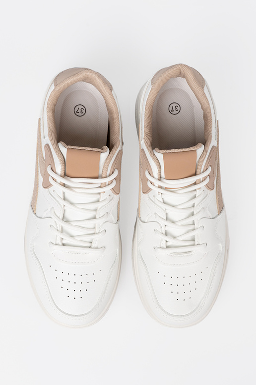 INeiß Beige Sneakers Stilvollllschuhe mit einer Plattform