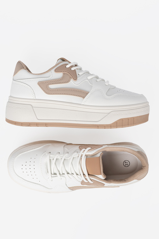 INeiß Beige Sneakers Stilvollllschuhe mit einer Plattform