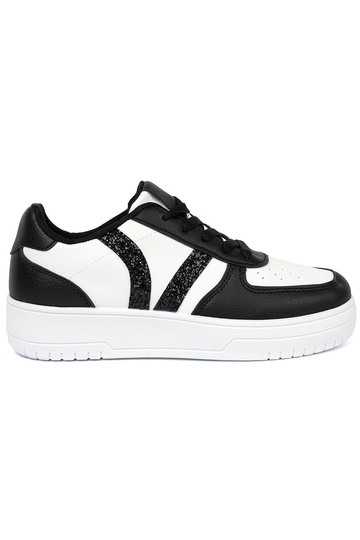 Stilvoll SchZuarz-Zueiße Farbe Sneakers Stilvollllschuhe z funkelnoZuymi ZustaZukami 2