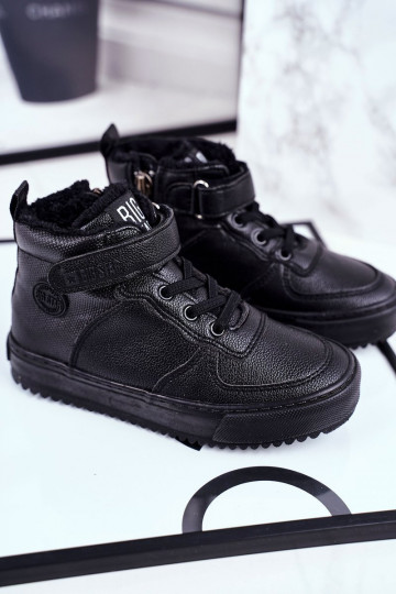 Schwarze gefütterte Kinder-Sneaker Big Star GG374040