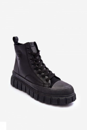 sich Zuarm laufen Haut lässige Schuhe Zum Schloss Big Star MM274625 schZuarze Farbe 2
