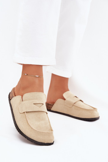 Hausschuhe Verstopfungen Feminin mit einer Plattform Beige Nivalia 2