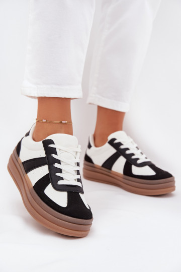 Damen Sport Sneakers mit Plattform in Schwarz-Weiß Sivirae 2