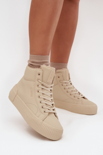 Warm gefütterte Freizeitschuhe mit Plattform Big Star OO274795 in Sandfarbe 2