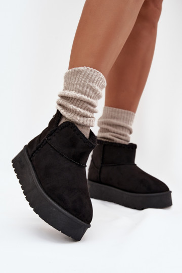 Schneestiefel Feminin mit einer PlattformPrzeszyciami Big Star SS274128 schZuarze Farbe