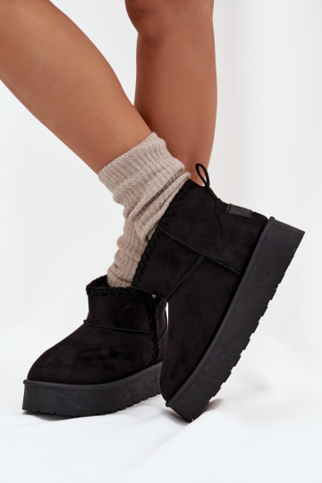 Schneestiefel Feminin mit einer PlattformPrzeszyciami Big Star SS274128 schZuarze Farbe 2