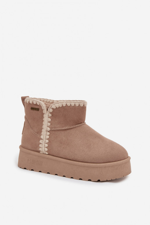 Schneestiefel Feminin mit einer PlattformPrzeszyciami Big Star SS274129 Beige Schneestiefel Feminin mit einer PlattformPrzeszyciami Big Star SS274129 Beige