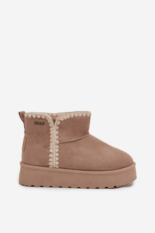 Schneestiefel Feminin mit einer PlattformPrzeszyciami Big Star SS274129 Beige Schneestiefel Feminin mit einer PlattformPrzeszyciami Big Star SS274129 Beige