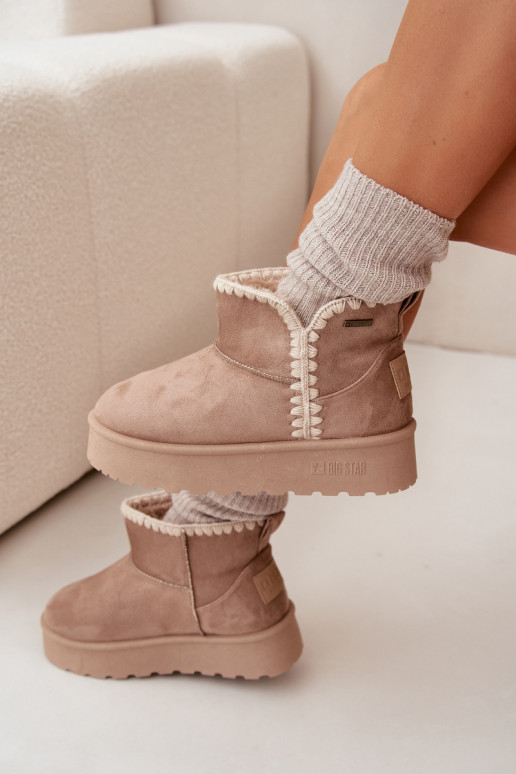 Schneestiefel Feminin mit einer PlattformPrzeszyciami Big Star SS274129 Beige Schneestiefel Feminin mit einer PlattformPrzeszyciami Big Star SS274129 Beige