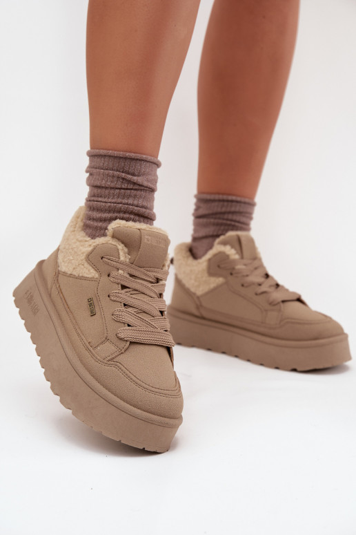 Sneakers Stilvollllschuhe Feminin mit einer Plattform mit Pelzmantel Typu Baranek Big Star SS274105 Beige Sneakers Stilvollllschuhe Feminin mit einer Plattform mit Pelzmantel Typu Baranek Big Star SS274105 Beige