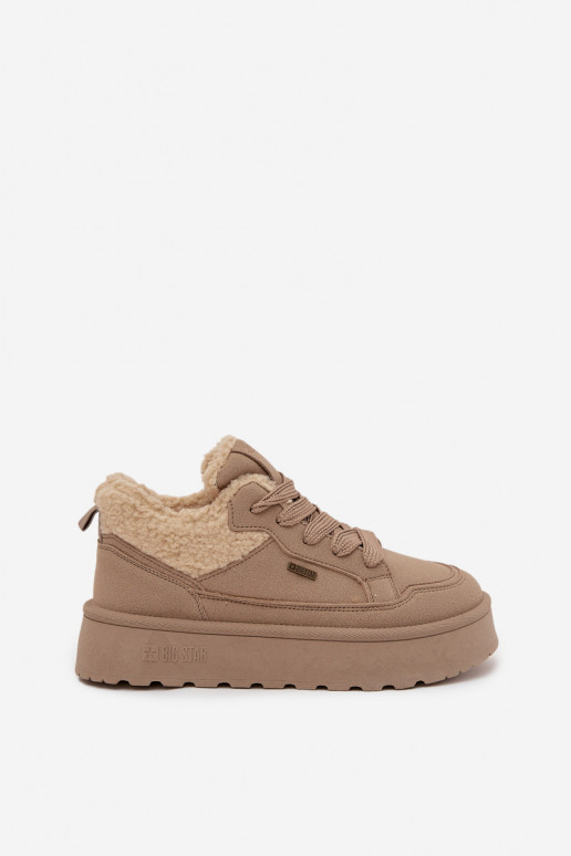Sneakers Stilvollllschuhe Feminin mit einer Plattform mit Pelzmantel Typu Baranek Big Star SS274105 Beige Sneakers Stilvollllschuhe Feminin mit einer Plattform mit Pelzmantel Typu Baranek Big Star SS274105 Beige