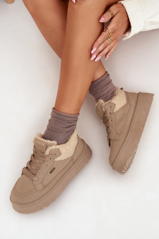 Sneakers Stilvollllschuhe Feminin mit einer Plattform mit Pelzmantel Typu Baranek Big Star SS274105 Beige Sneakers Stilvollllschuhe Feminin mit einer Plattform mit Pelzmantel Typu Baranek Big Star SS274105 Beige