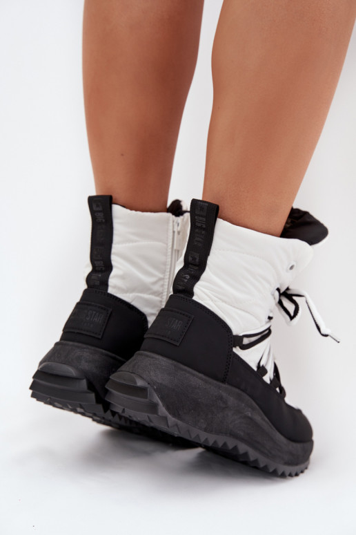 Schneestiefel Feminin Zum Schloss Big Star SS274060 INeiß-schZuarze Farbe