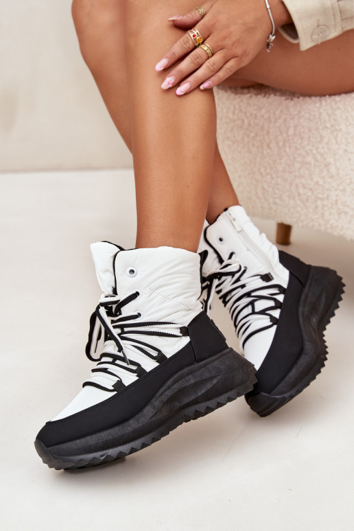 Schneestiefel Feminin Zum Schloss Big Star SS274060 INeiß-schZuarze Farbe