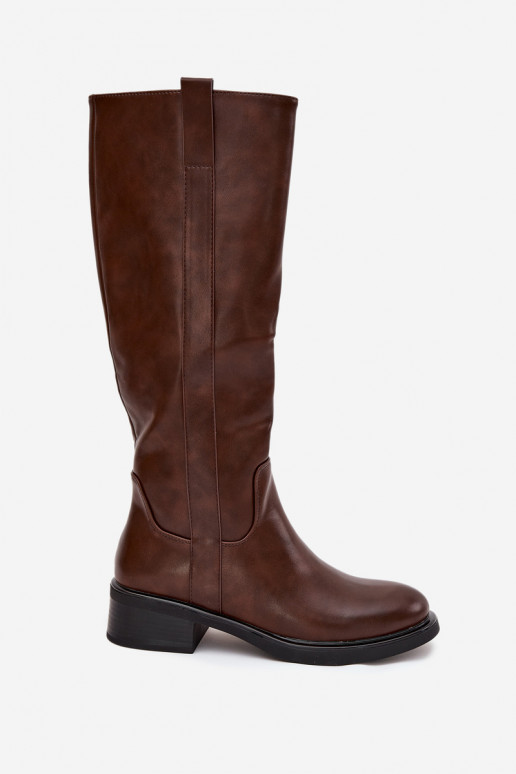 Damen-Stiefel mit niedrigem Absatz, gefüttert, in brauner Farbe Averna Damen-Stiefel mit niedrigem Absatz, gefüttert, in brauner Farbe Averna