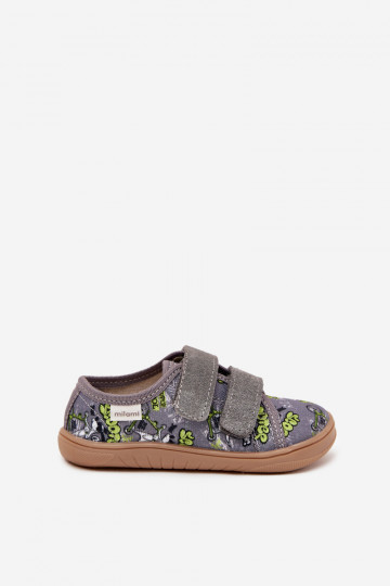 Jungen graue "Barefoot" Slipper mit Grafik Milami Saphira 2