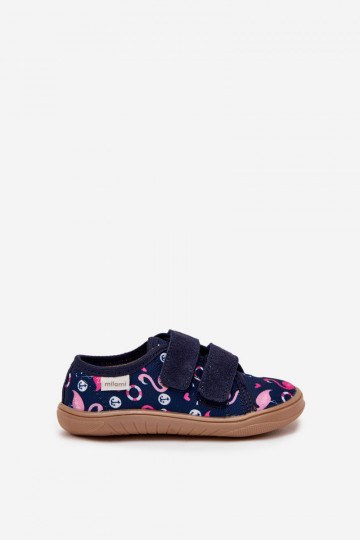 Hausschuhe Barefoot Kindisch mit Flamingos Milami Dunkelblau Saphira 2
