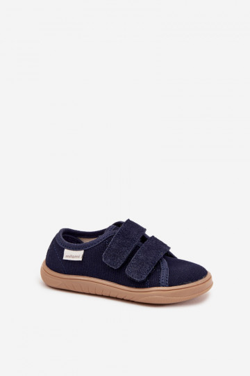 Hausschuhe Barefoot Jungen Glatt Milami Dunkelblau Saphira