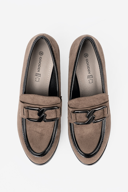 Sandfarbene Wildlederstiefeletten auf dickem Absatz